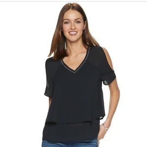 Juicy Couture Pitch Black Double Layer Top